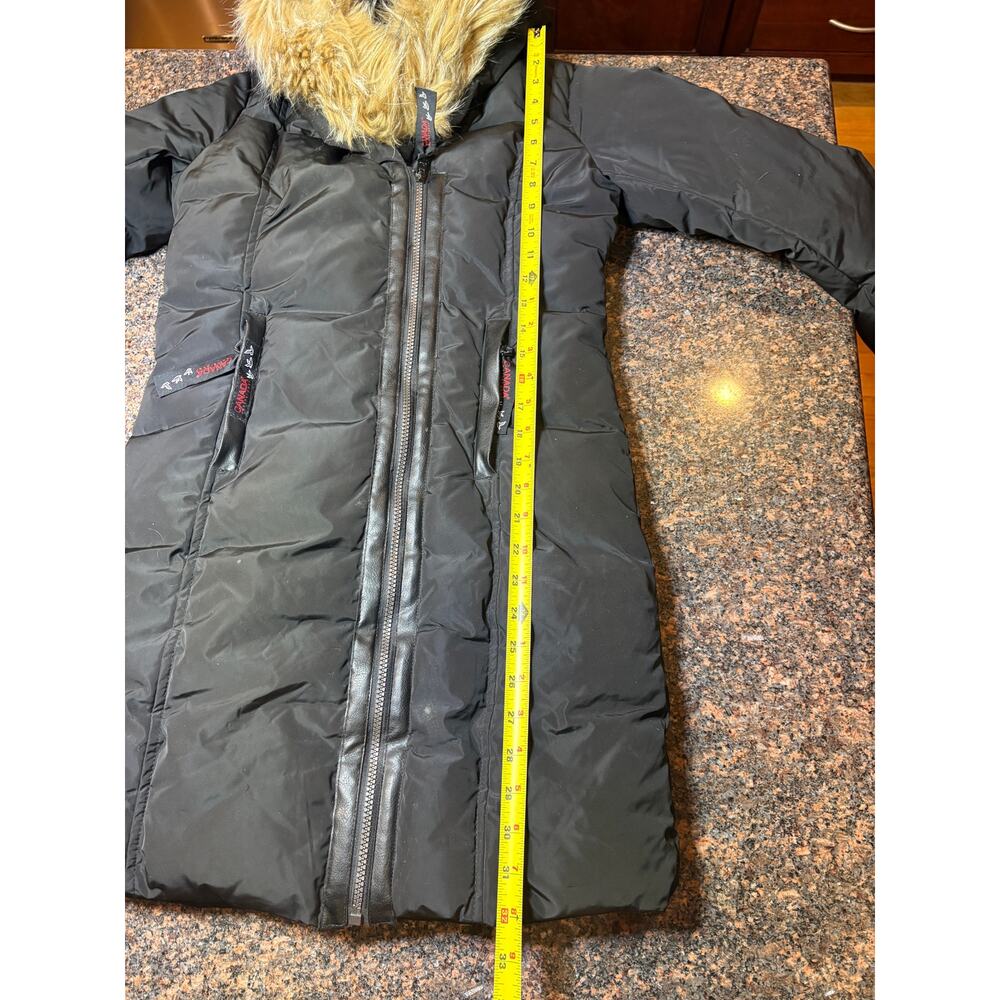 Canada Weather Gear Womens Black Long Parka Fur Trim Size S - Picture 4 of 14
